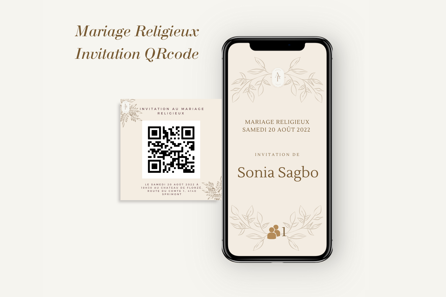 Carte d'inviation Mariage Religieux / Religious wedding invitation 
